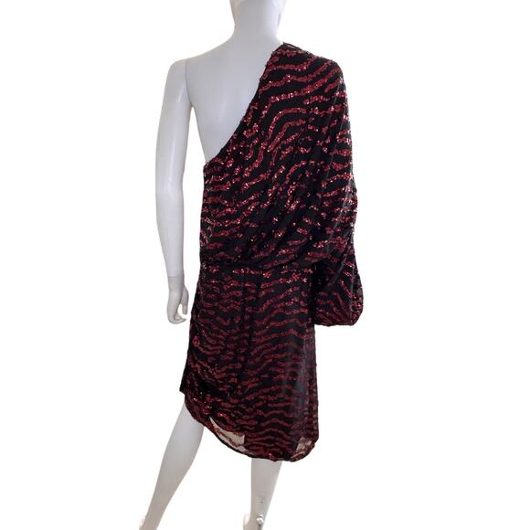 CITY CHIC Women's Ruby Sequin Stripe Mini Dress Size M/18 - Picture 6 of 10